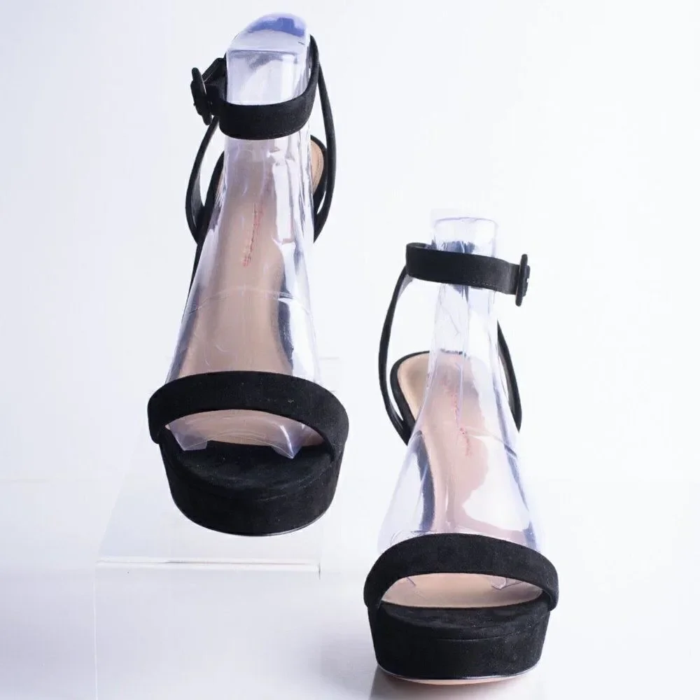 Veronica Beard Womens Black Suede Darcelle Strappy Pump Heels US 10 EU 41 New